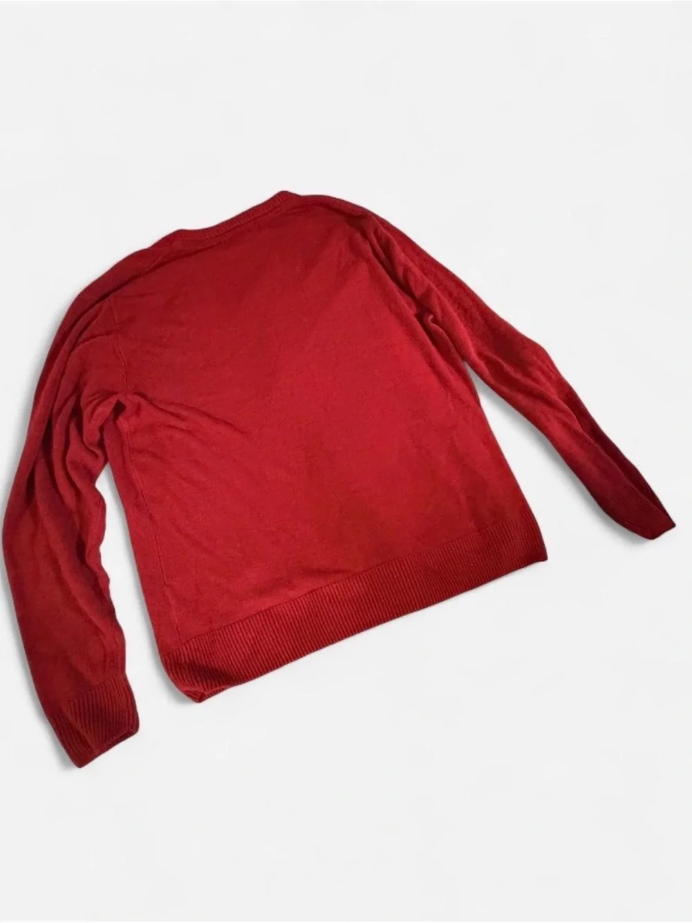 U.S. Polo Assn. Men's V-Neck Sweater in Deep Red
